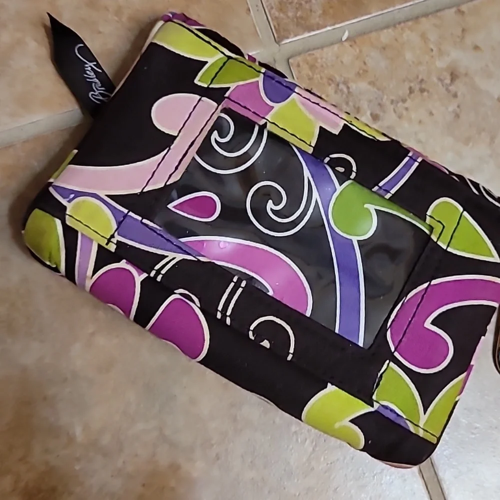 PURPLE PUNCH Vera Bradley Compact TAXI Wallet Clutch Bi-Fold ID Key Chain Coin - Picture 4 of 9
